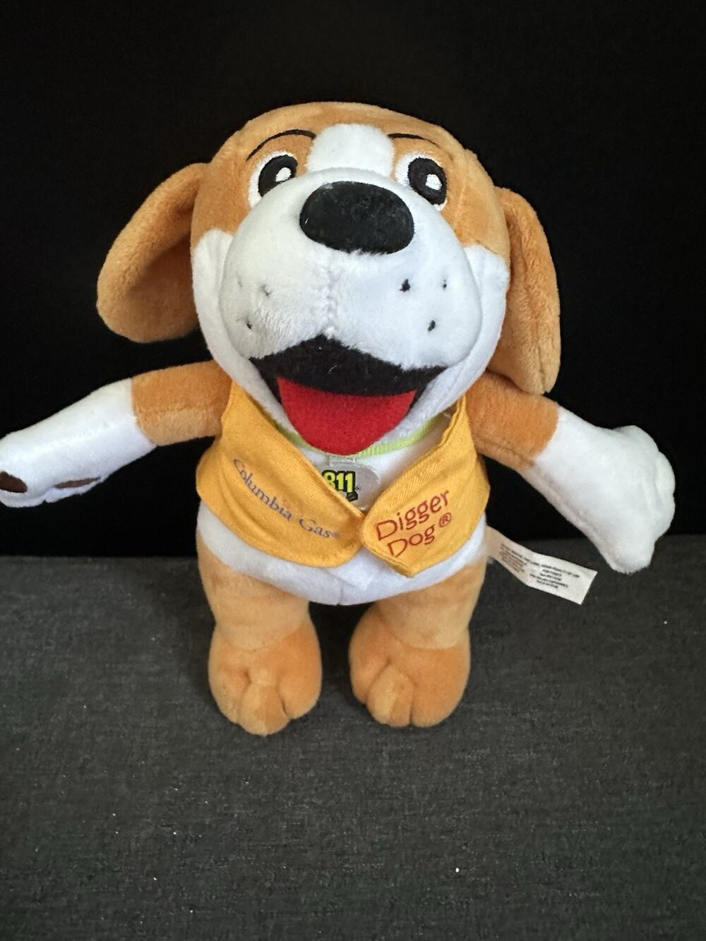 Columbia Gas Digger Dog Plush 9” 811 Natural Gas Safety Mascot Promotional